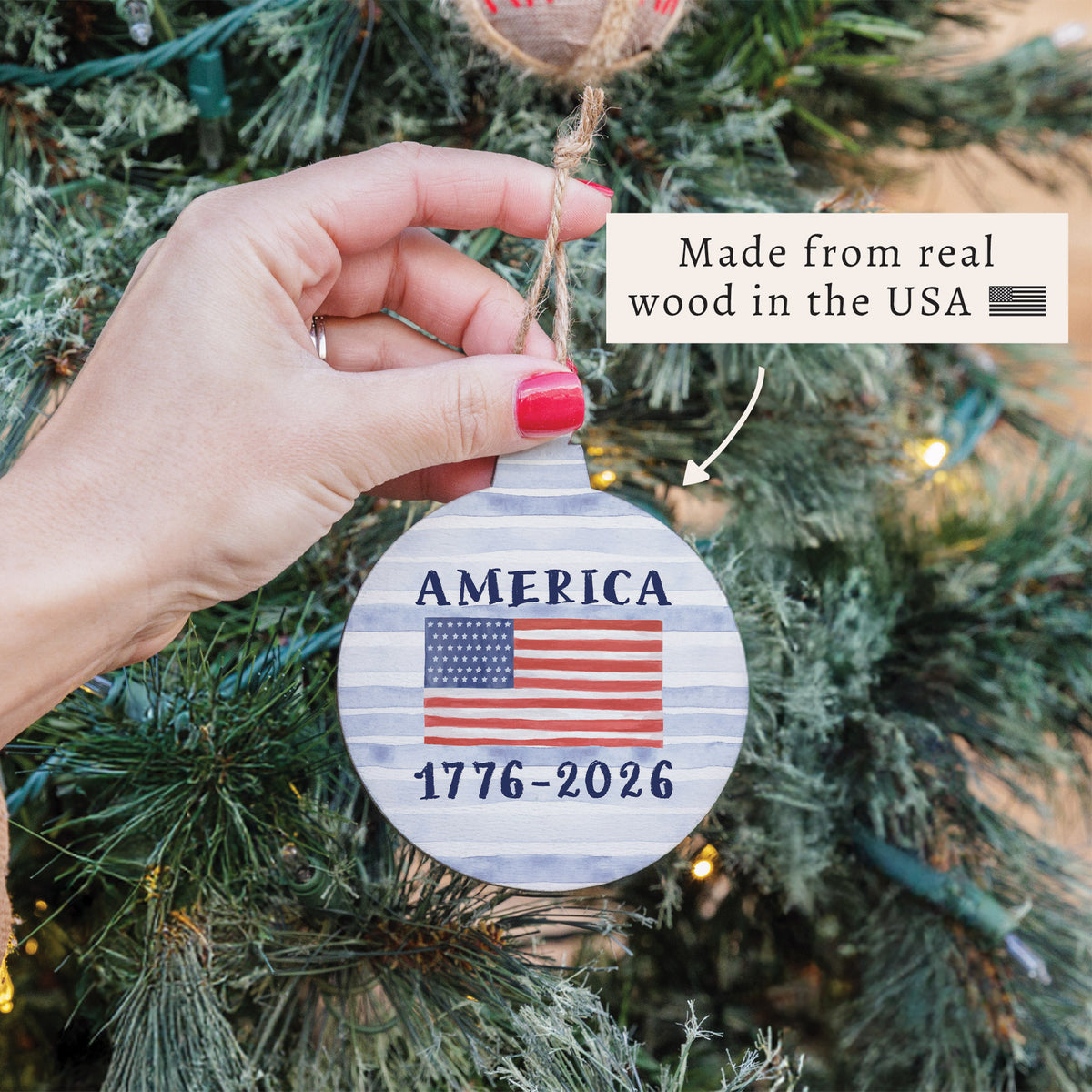 American Flag 1776-2026 Ornament