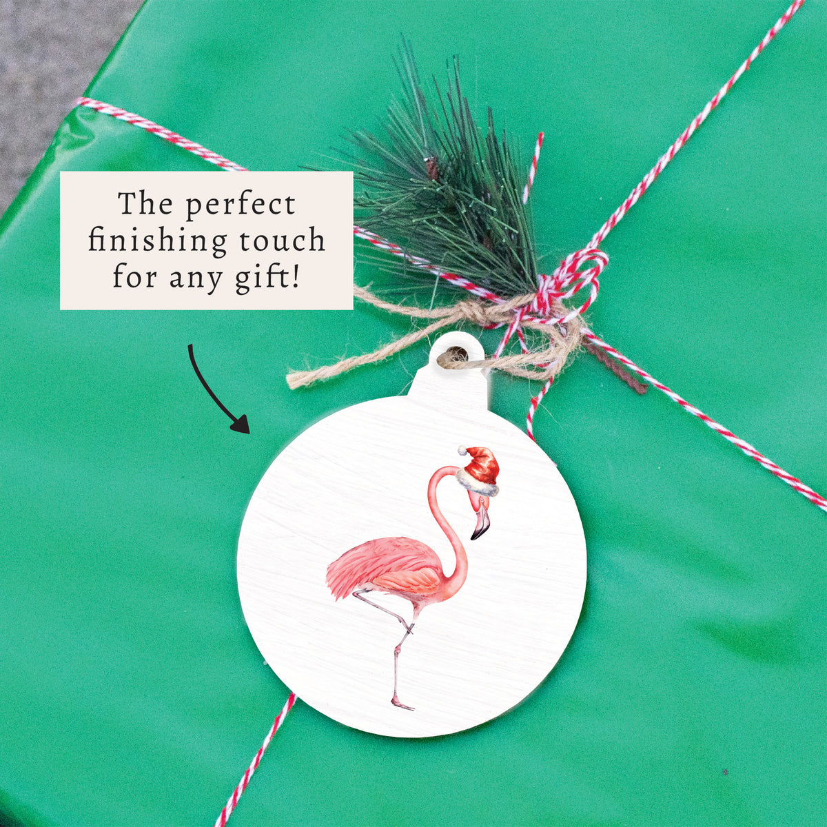 Santa Flamingo Ornament