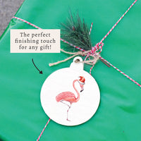 Santa Flamingo Ornament