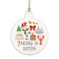 Merry In Boston Icons Ornament