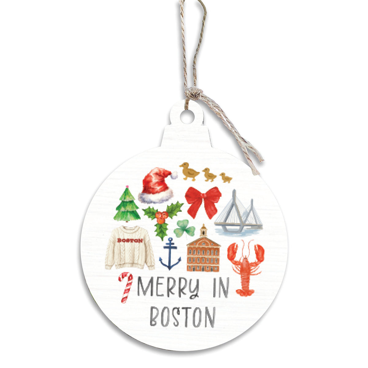 Merry In Boston Ornament