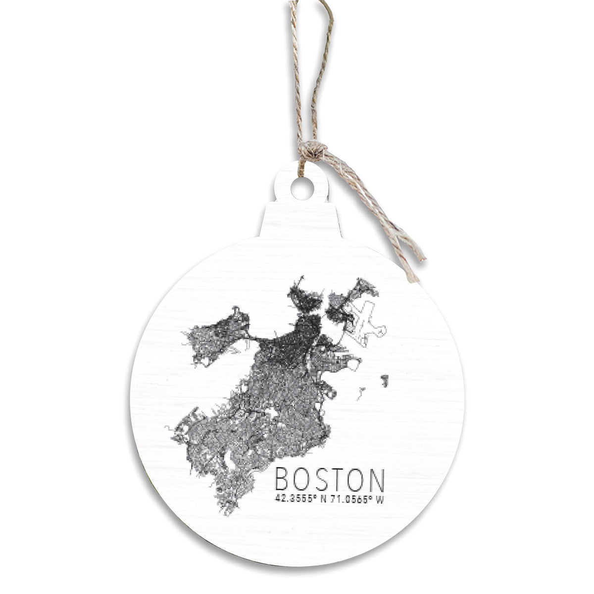 Boston City Map Scale Ornament