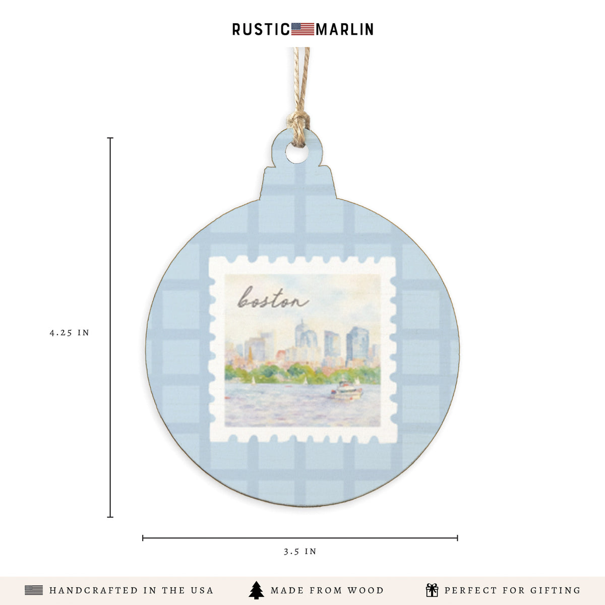 Boston Stamp Ornament