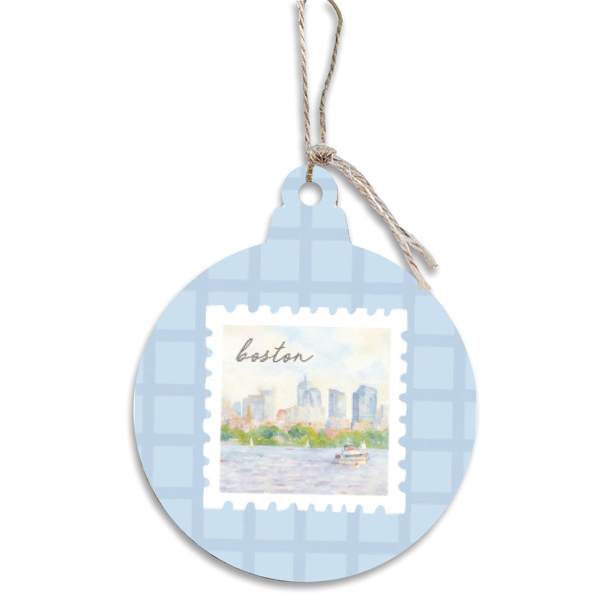 Boston City Stamp Ornament