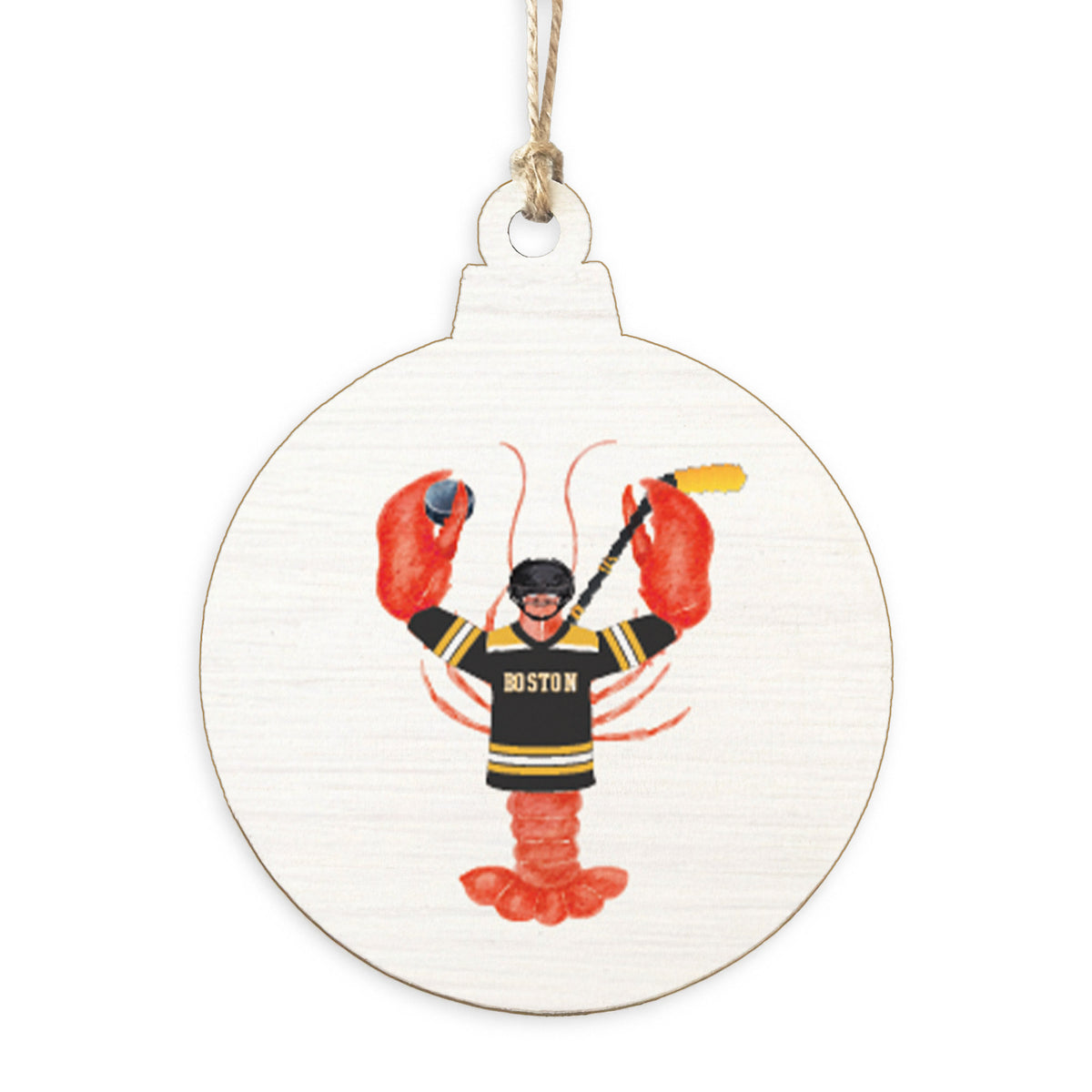 Boston Hockey Lobster Ornament