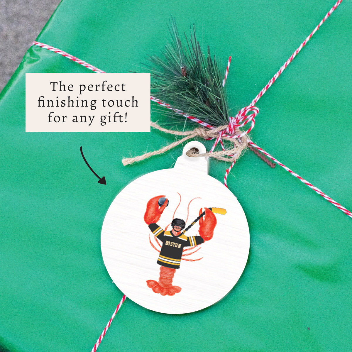 Boston Hockey Lobster Ornament