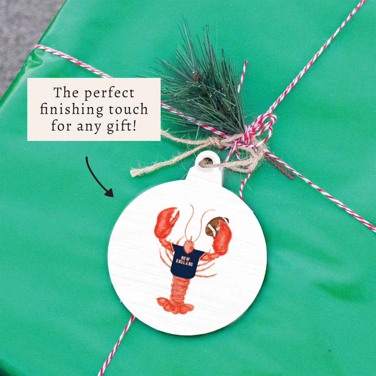 New England Football Lobster Ornament