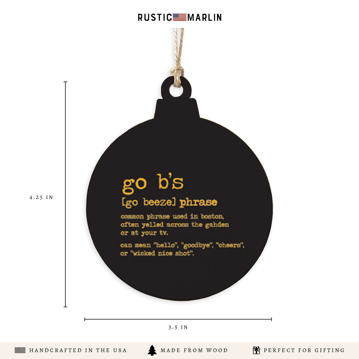 Boston Go B's Definition Ornament