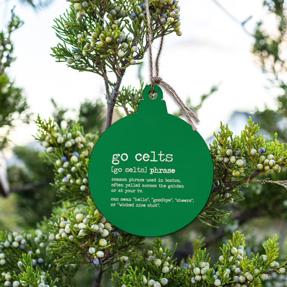 Go Celts Boston Phrase Ornament