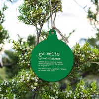 Go Celts Boston Phrase Ornament