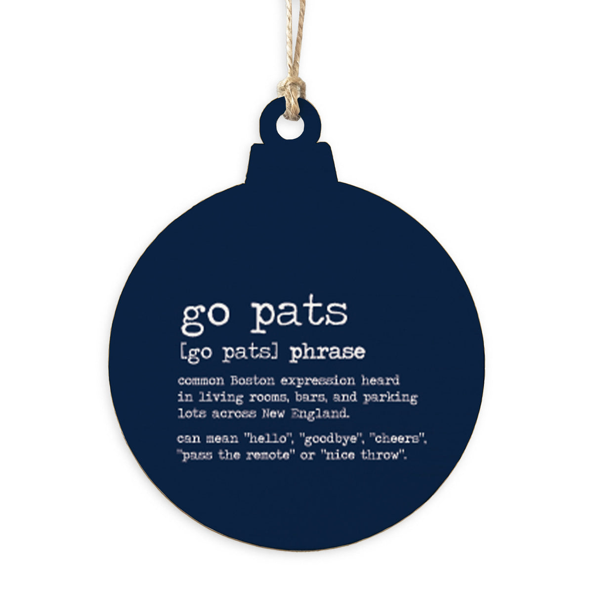 New England Go Pats Definition Ornament