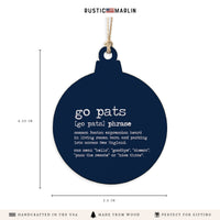 New England Go Pats Definition Ornament