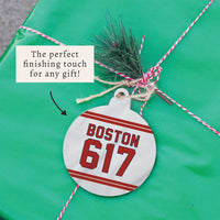Boston 617 Red White Ornament