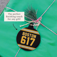 Boston 617 Black Gold Ornament