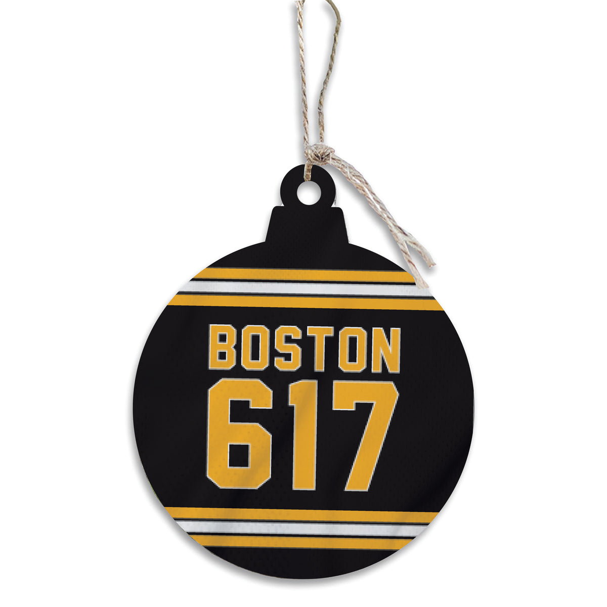 Boston 617 Black Gold Ornament