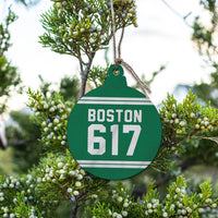 Boston 617 Green White Ornament