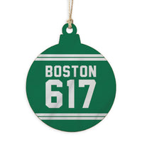 Boston 617 Green White Ornament