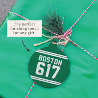 Boston 617 Green White Ornament