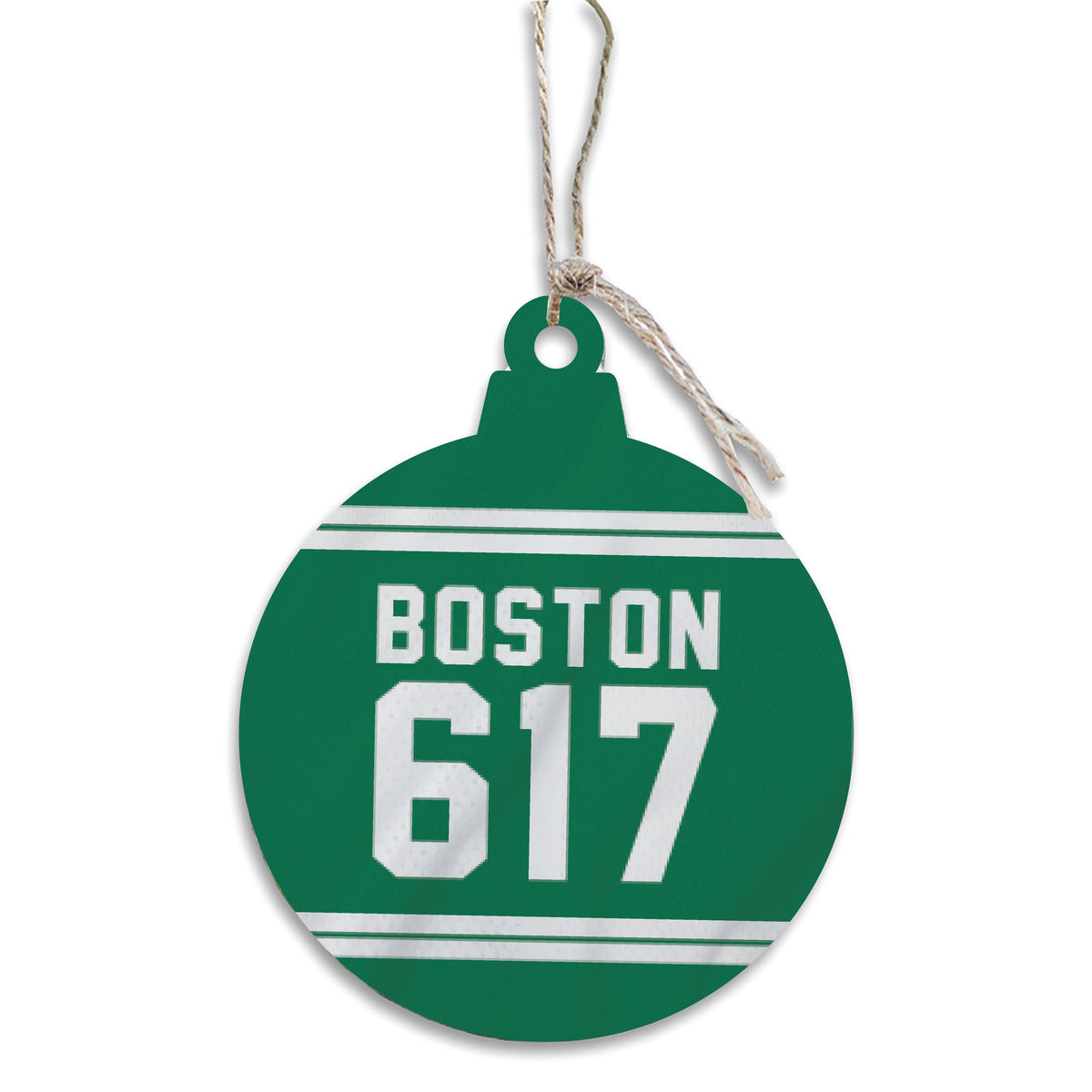 Boston 617 Green White Ornament