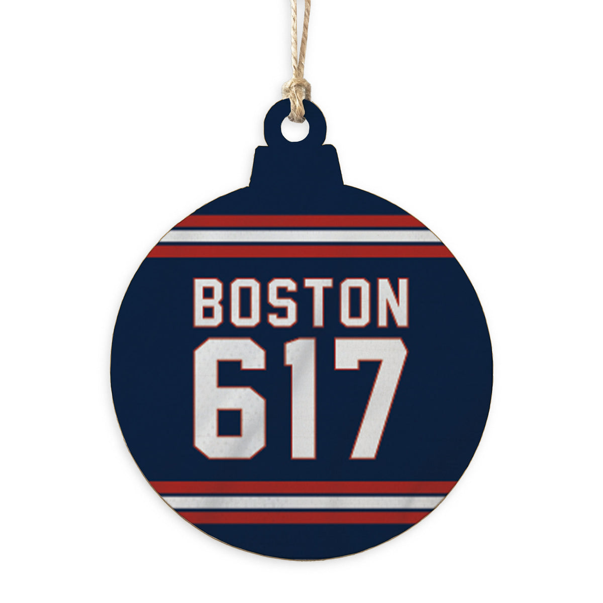 Boston 617 Blue Red Ornament