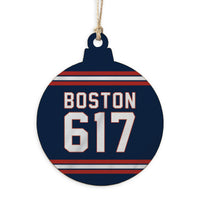Boston 617 Blue Red Ornament