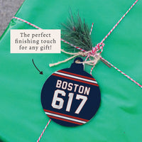 Boston 617 Blue Red Ornament