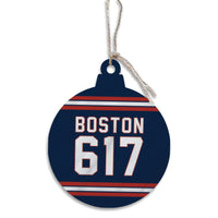Boston 617 Blue Red Ornament