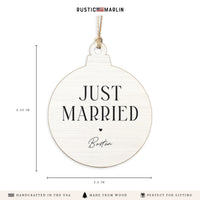 Just Married Boston Ornament