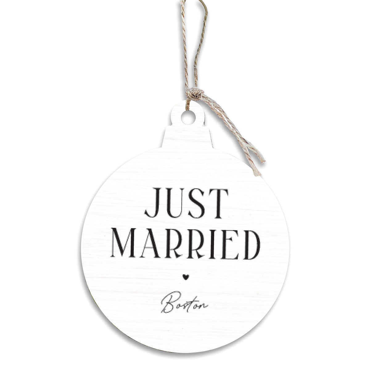 Just Married Boston Ornament