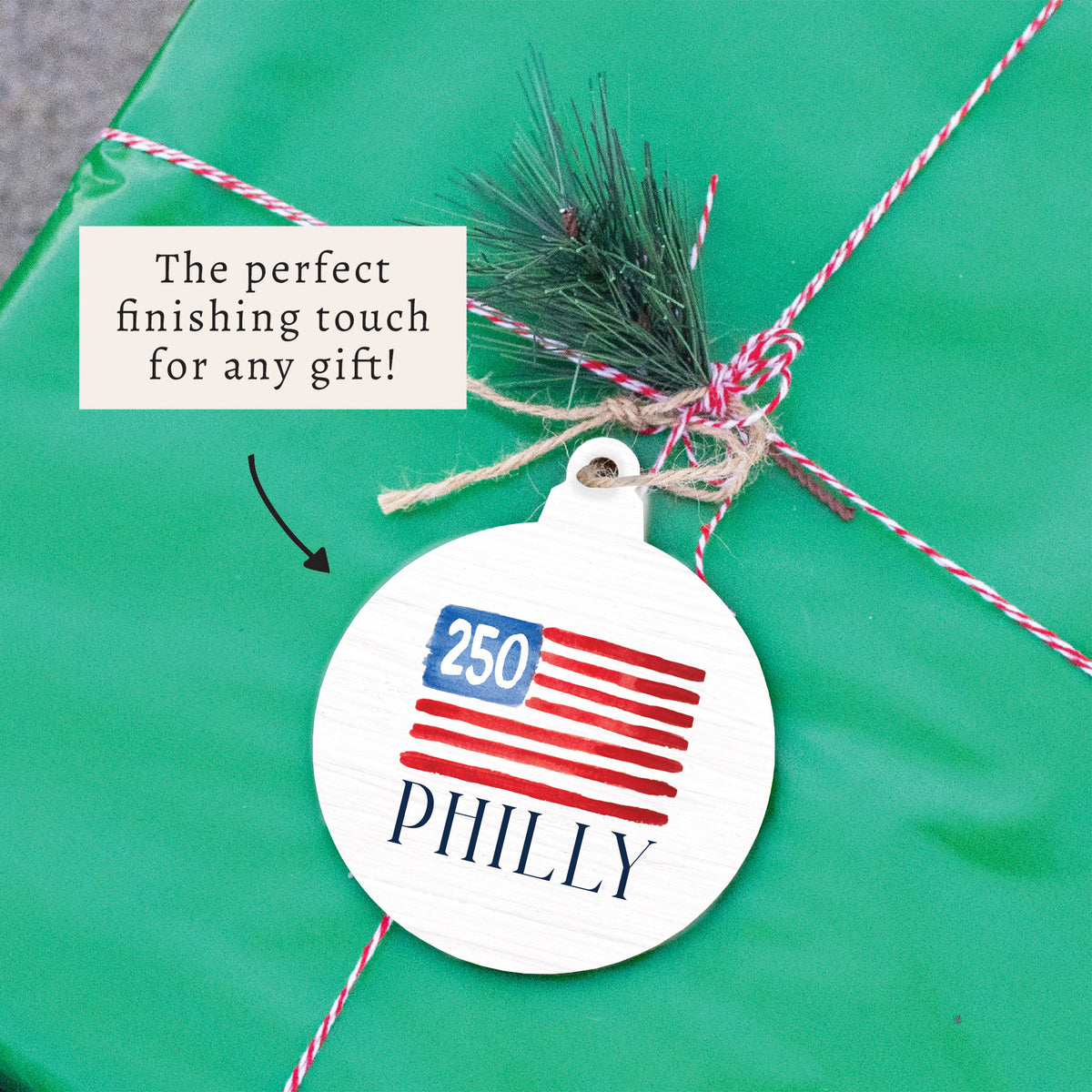 Philly America 250 Flag Ornament