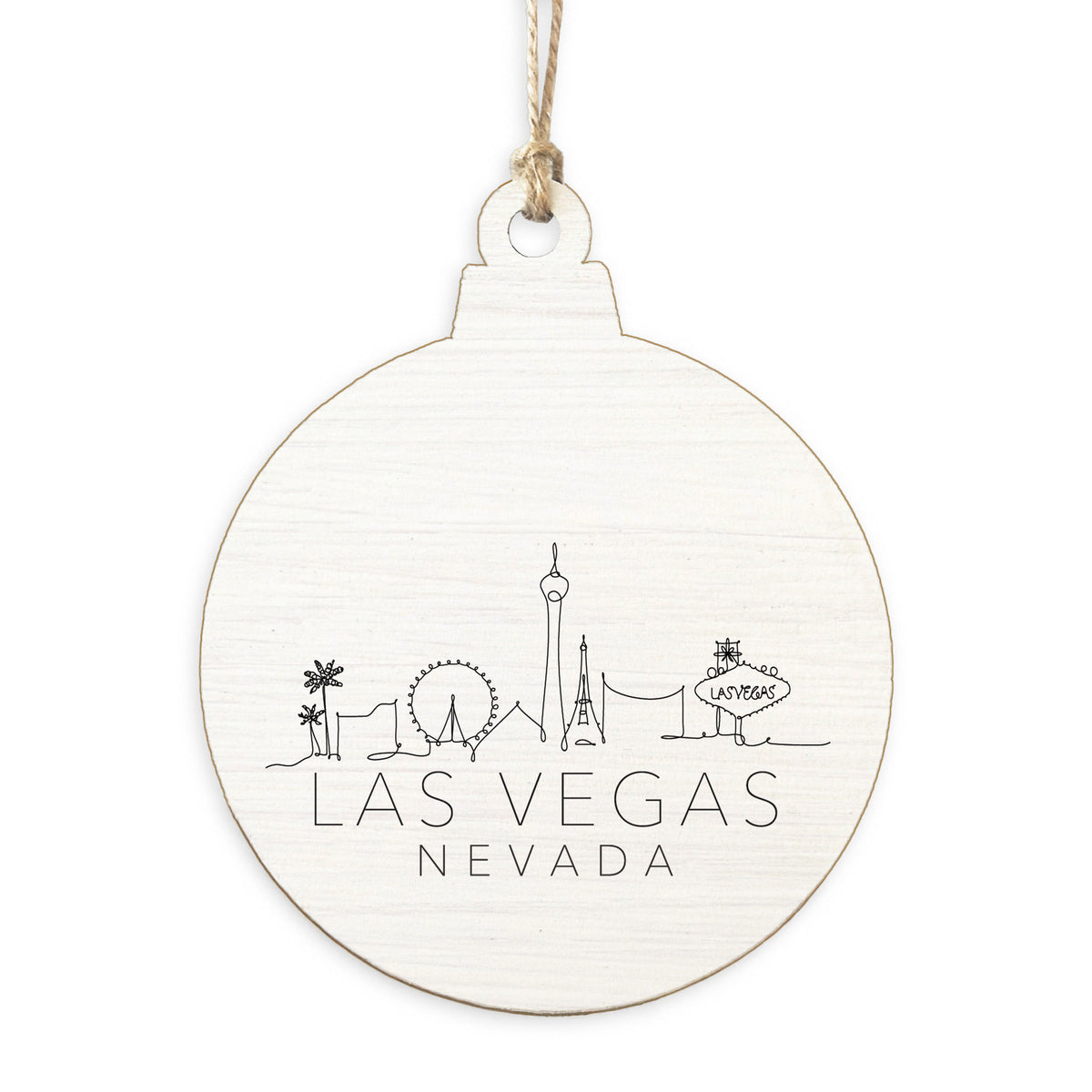 Las Vegas Skyline Sketch Ornament