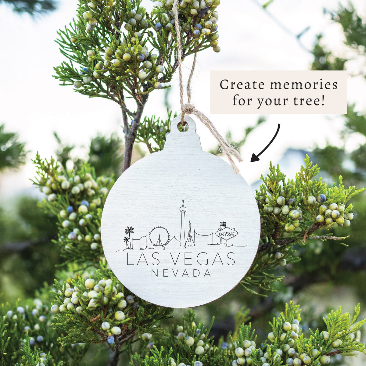 Las Vegas Skyline Sketch Ornament