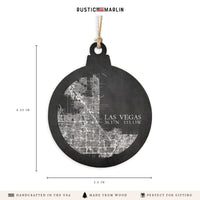 Las Vegas Charcoal City Grid Ornament