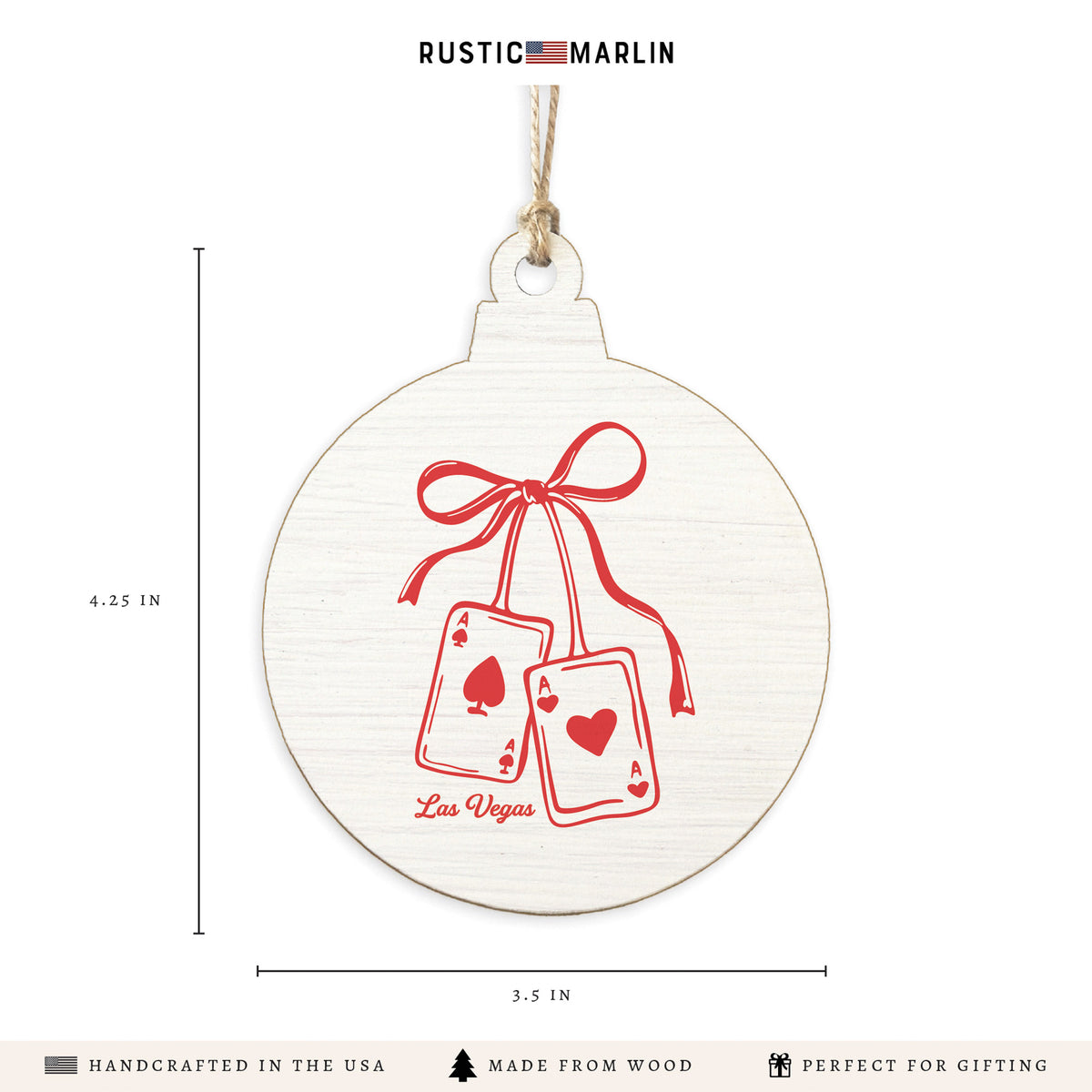 Las Vegas Ace of Hearts Ornament