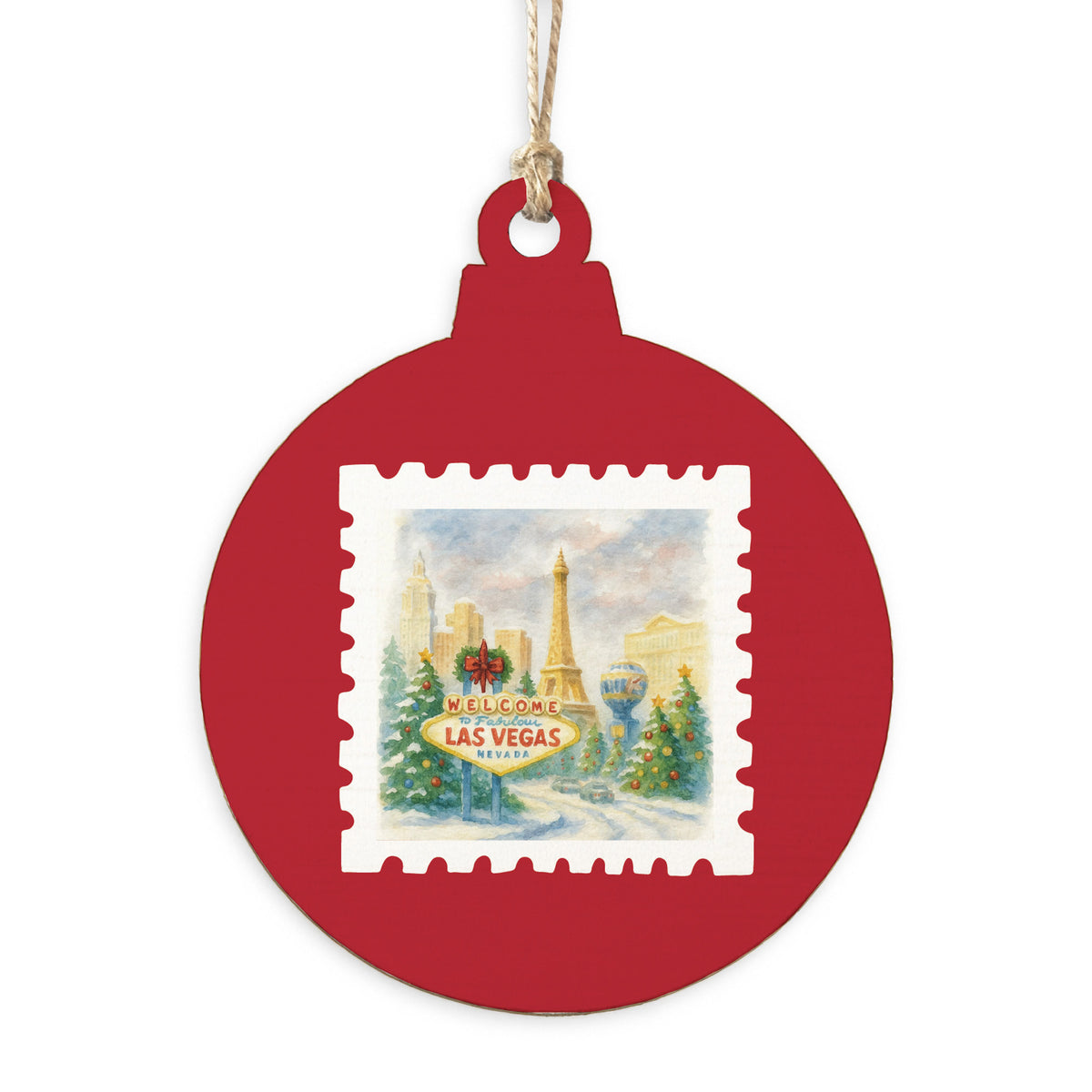 Las Vegas Holiday Stamp Ornament