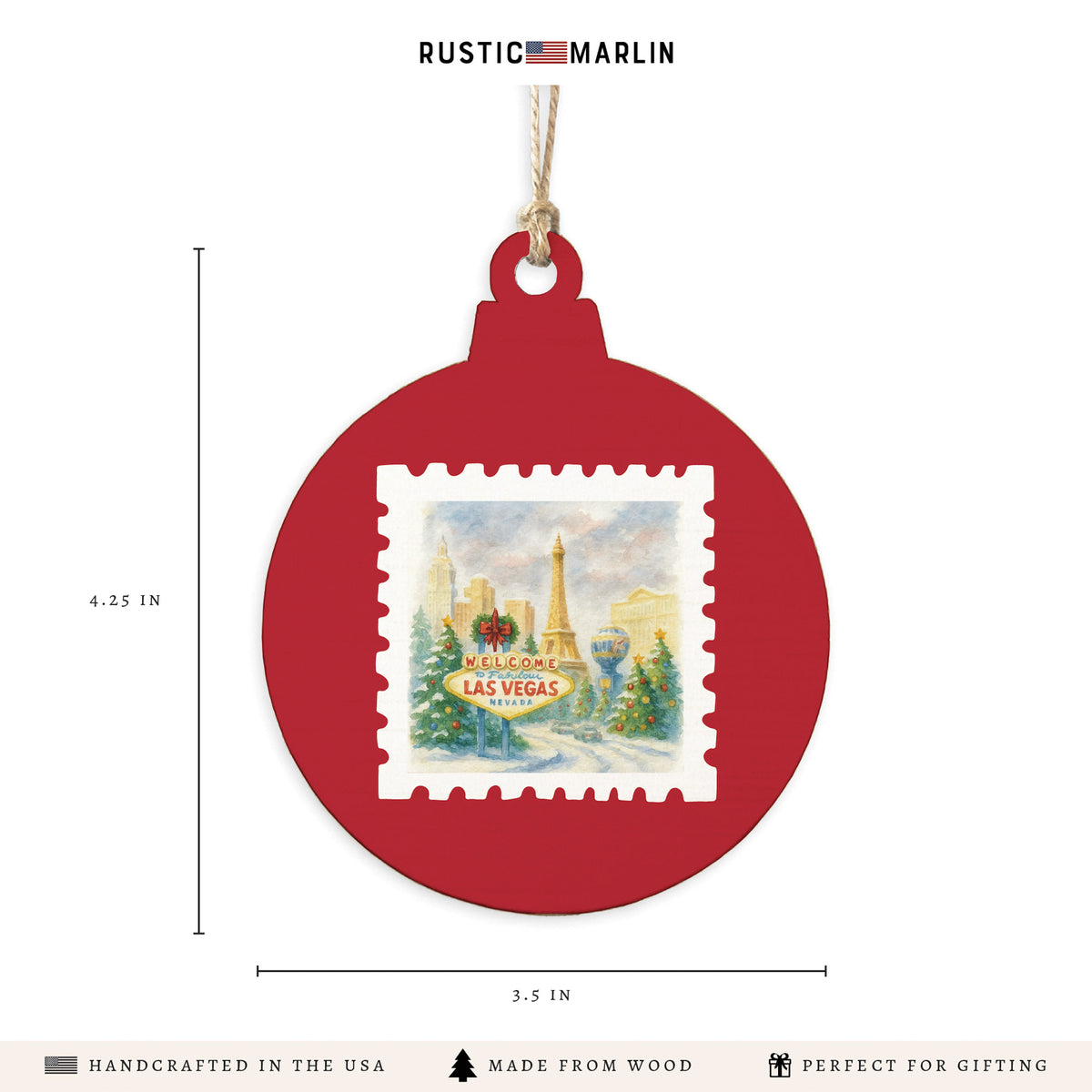 Las Vegas Holiday Stamp Ornament