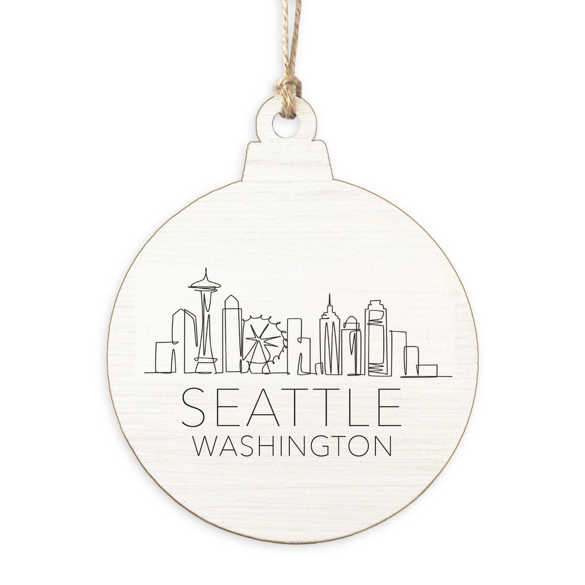Seattle Washington Line Art Ornament