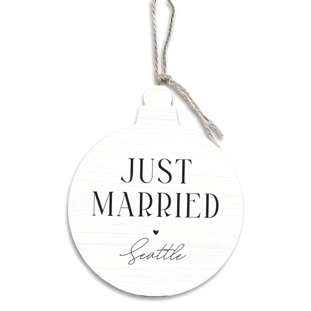 Just Married Seattle Ornament