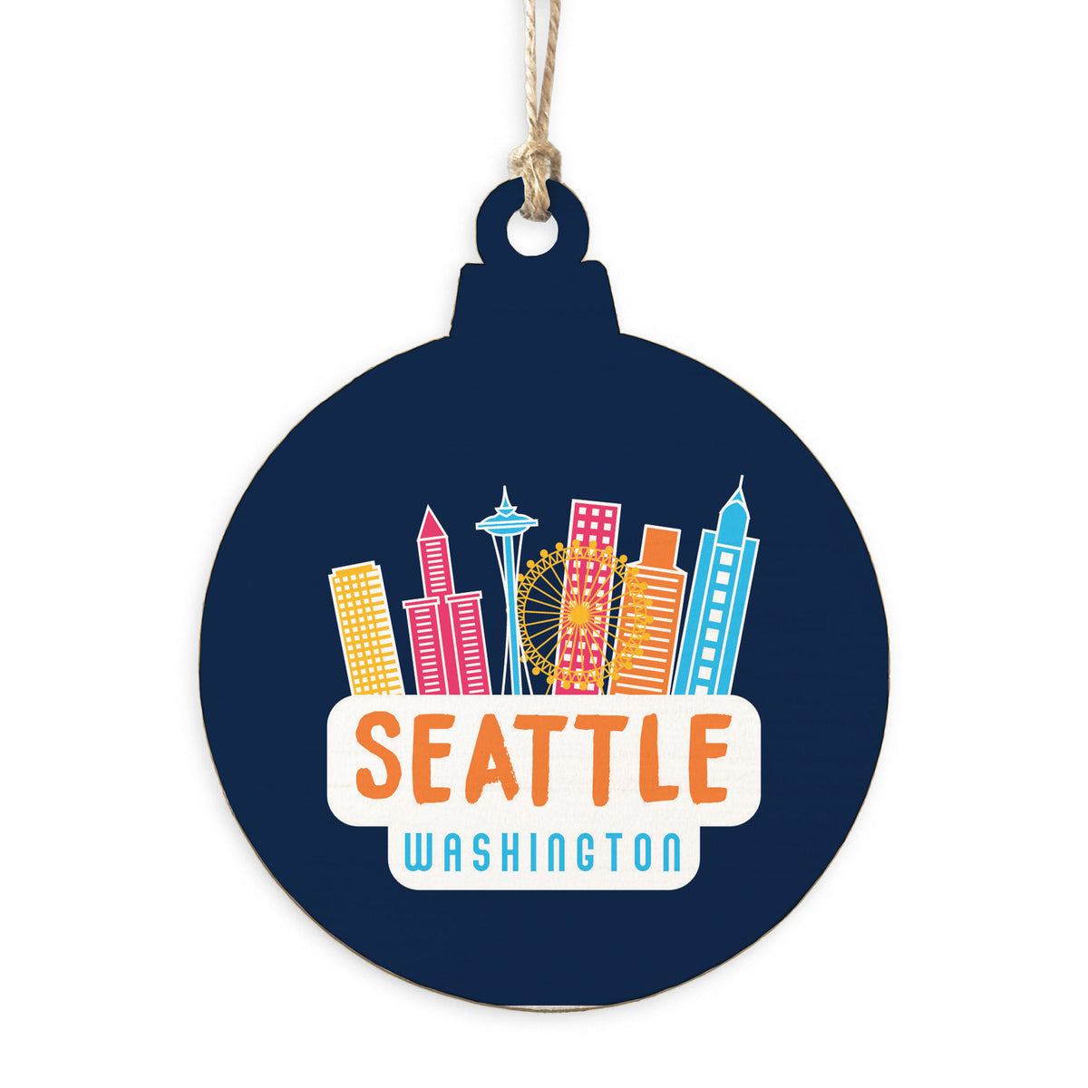 Seattle City in Color Ornament