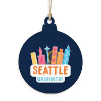 Seattle City in Color Ornament
