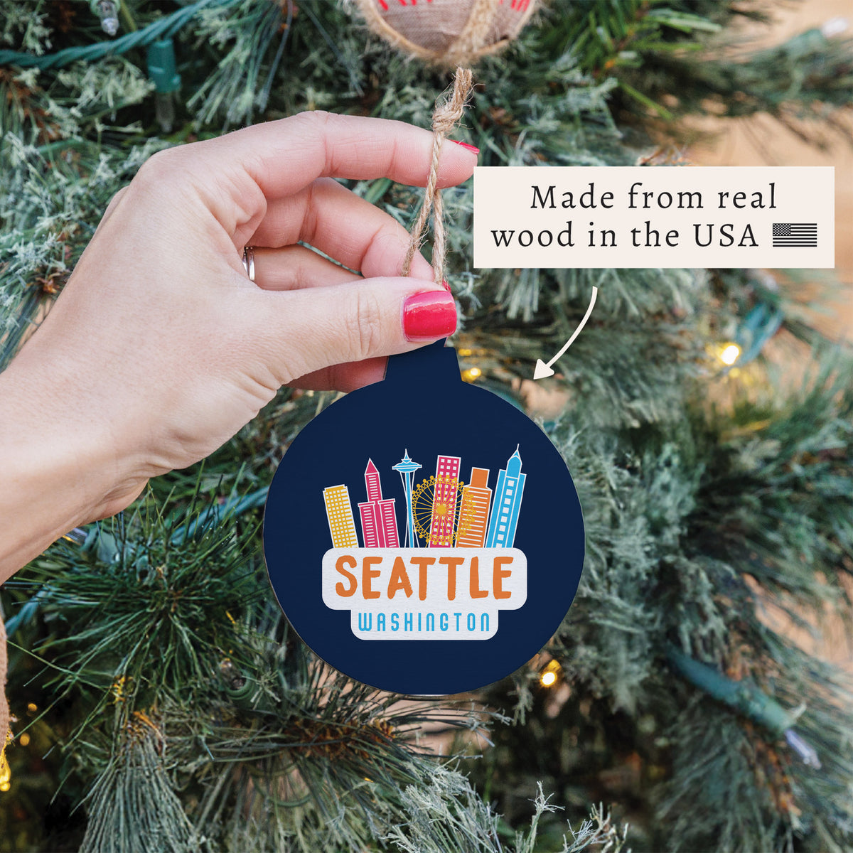 Seattle City in Color Ornament