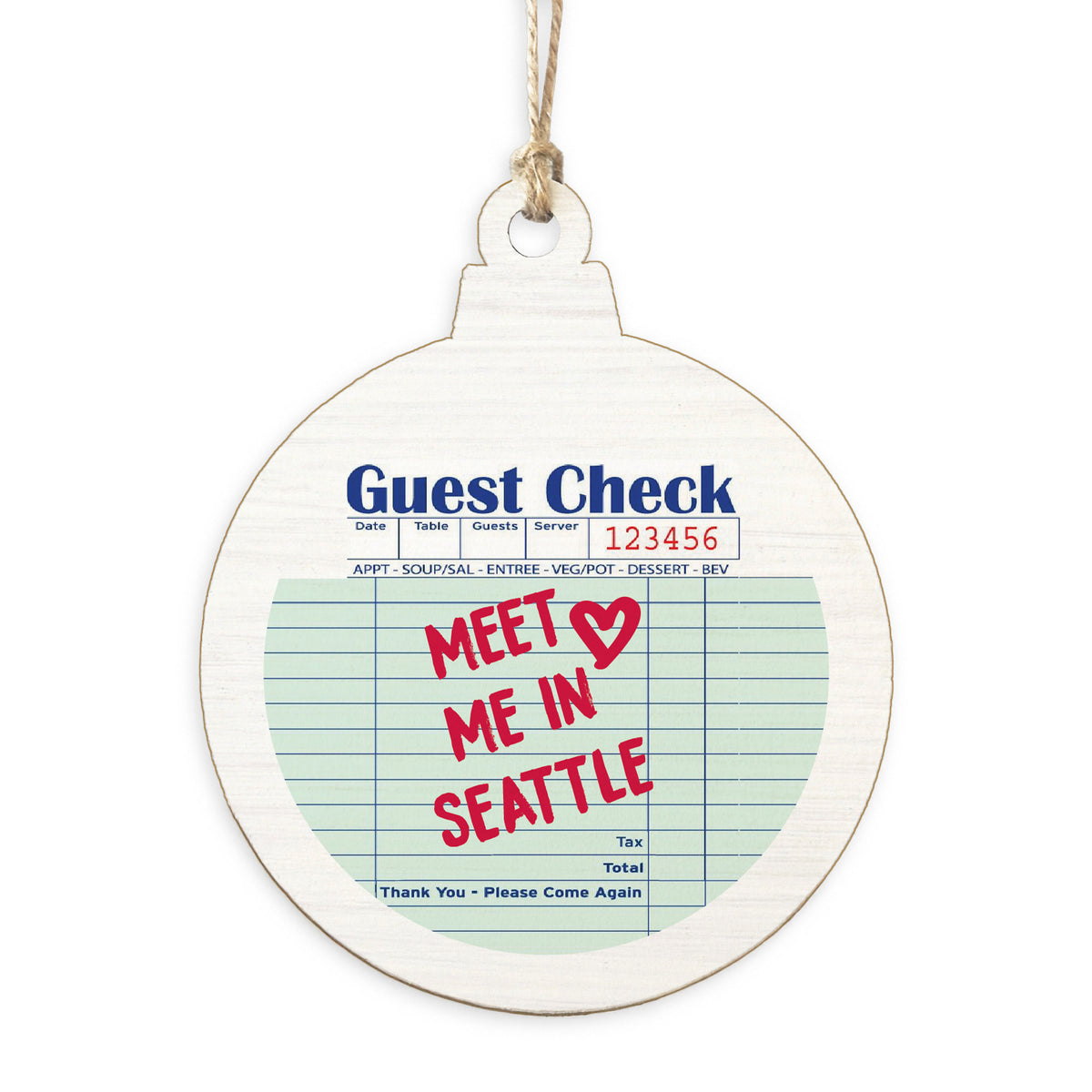 Seattle Guest Check Ornament