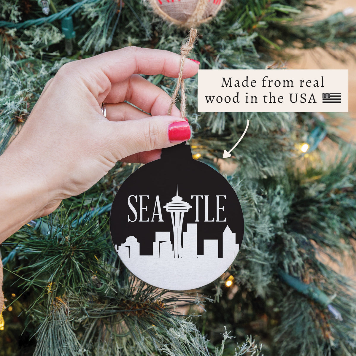 Seattle City Outline Ornament