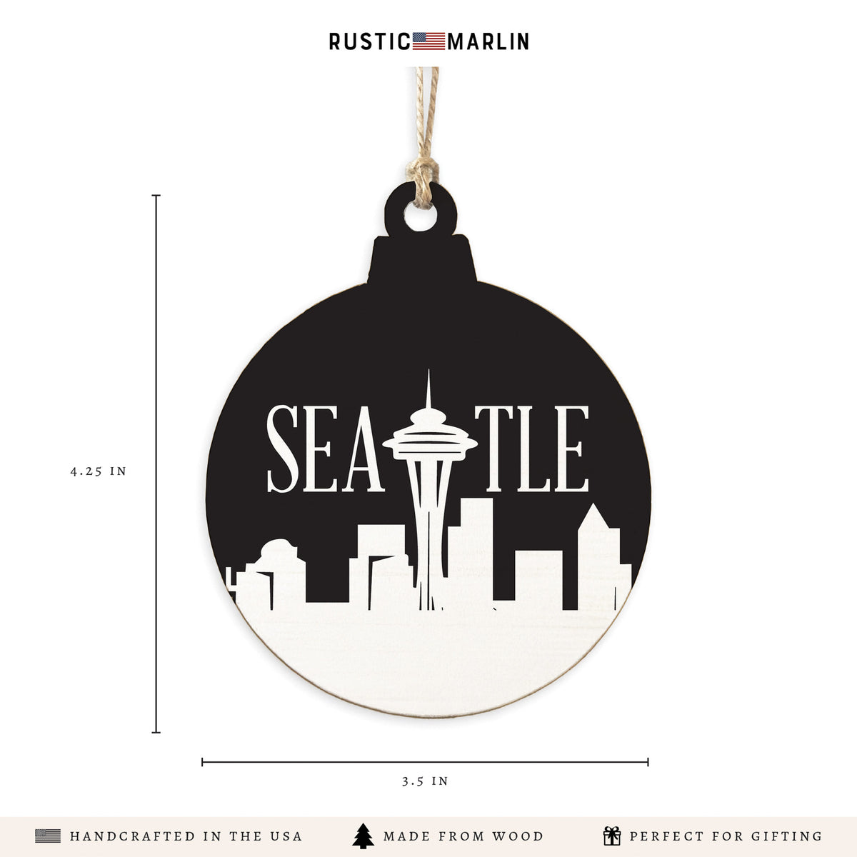 Seattle City Outline Ornament