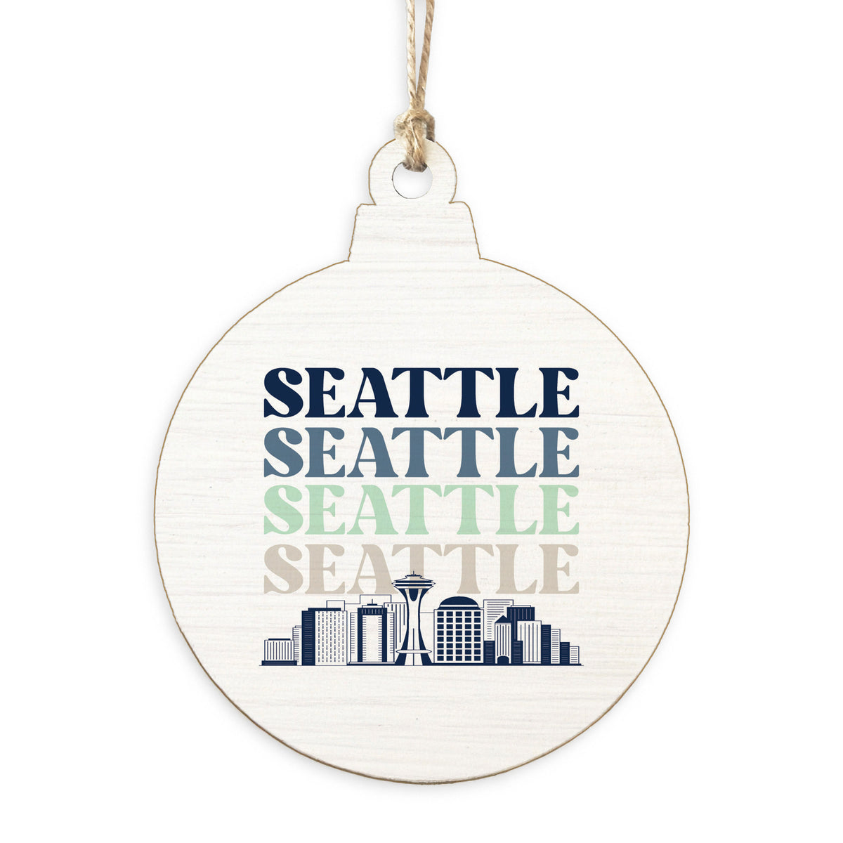 Seattle Line Art City Ornament