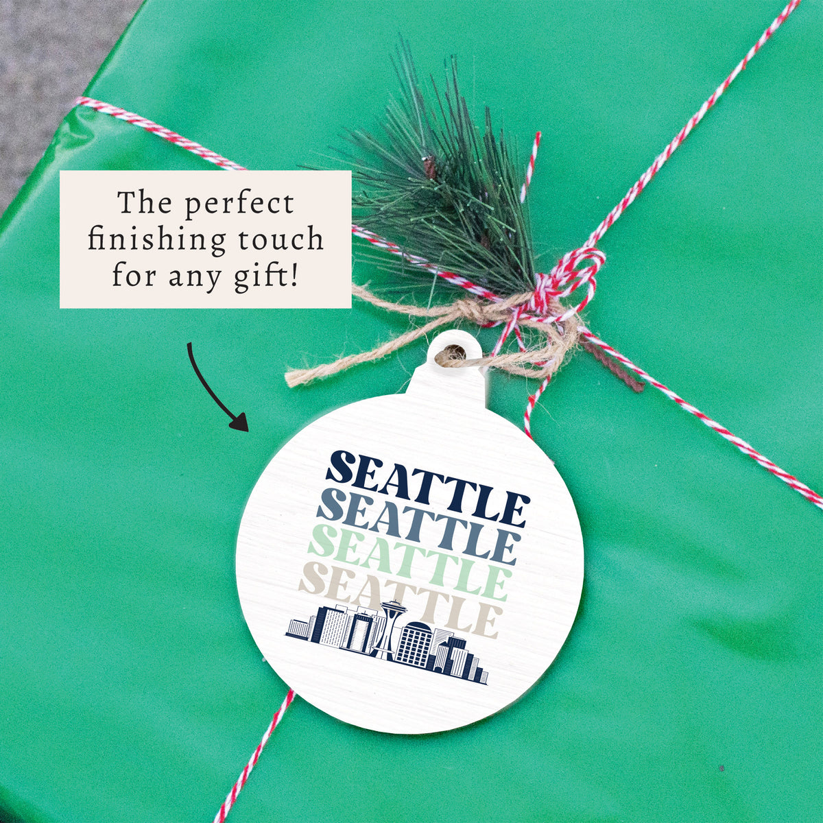 Seattle Line Art City Ornament