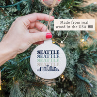 Seattle Line Art City Ornament