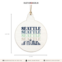 Seattle Line Art City Ornament