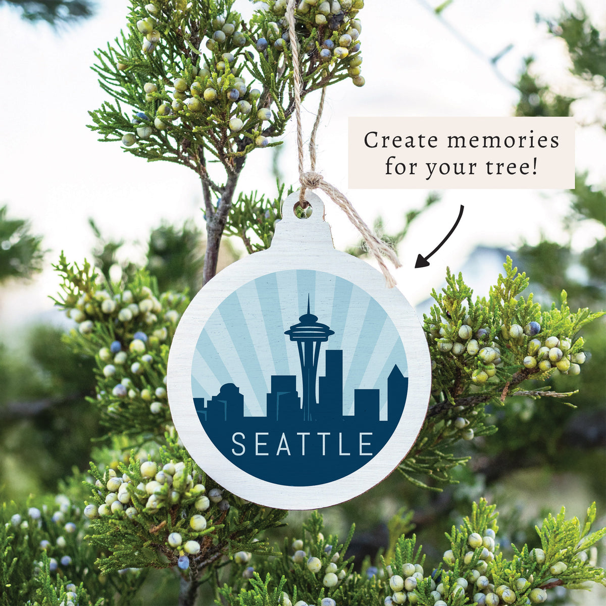 Seattle Light City Outline Ornament