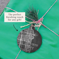 Chicago Charcoal City Grid Ornament